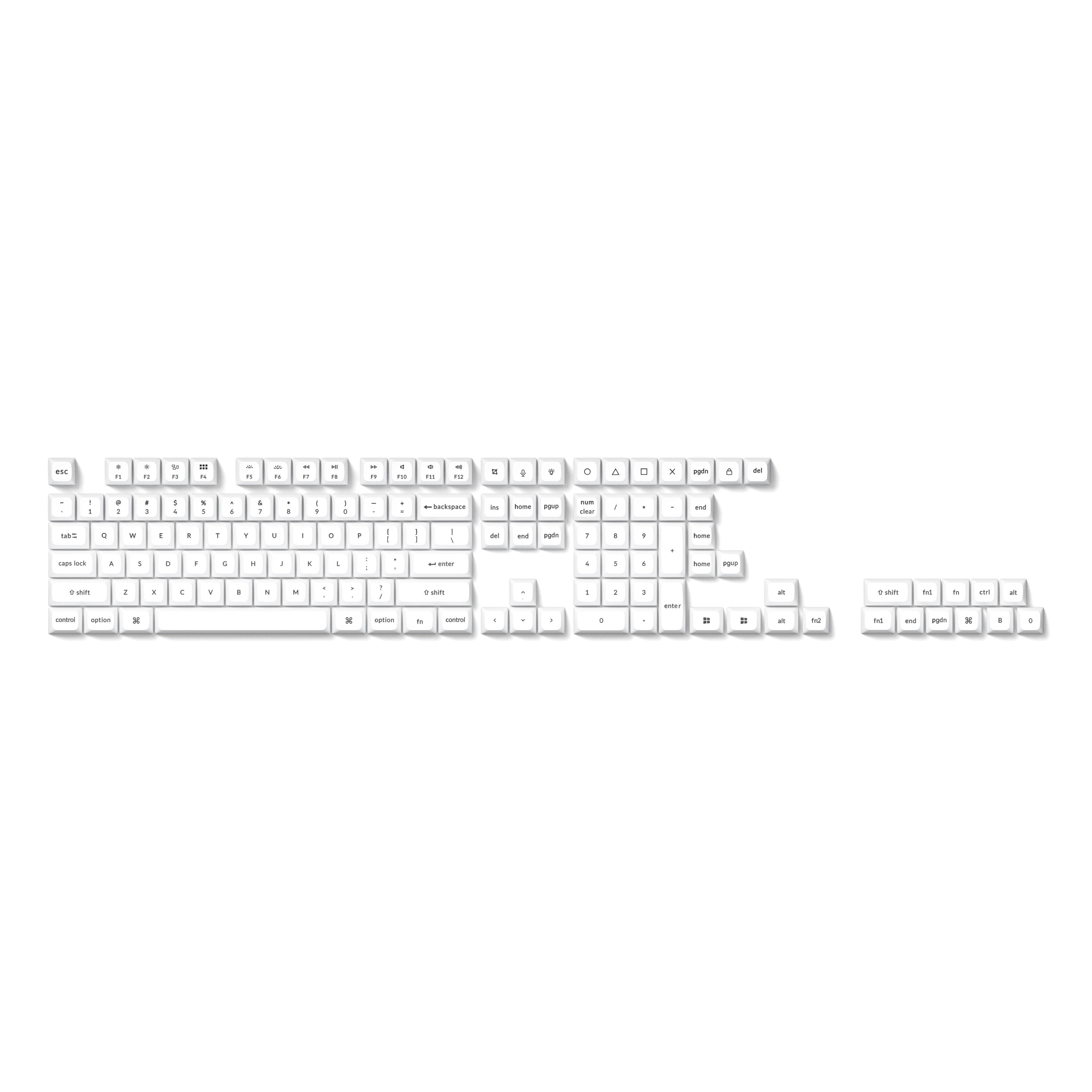 Капачки за механична клавиатура Keychron Double Shot KSA PBT Keycap Full Keycap Set 137 Keycaps - White | JAR Computers Капачки за механична клавиатура Keychron Double Shot KSA PBT Keycap Full Keycap Set 137 Keycaps - White