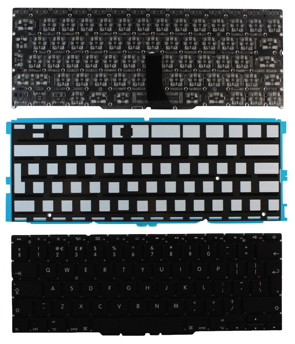 Клавиатура за лаптоп Apple MacBook Air A1370 / A1465 11.6" Черна Без Рамка (Голям Ентър) с Подсветка / Black Without Frame Backlit UK - Оригинална | JAR Computers Клавиатура за лаптоп Apple MacBook Air A1370 / A1465 11.6" Черна Без Рамка (Голям Ентър) с Подсветка / Black Without Frame Backlit UK - Оригинална