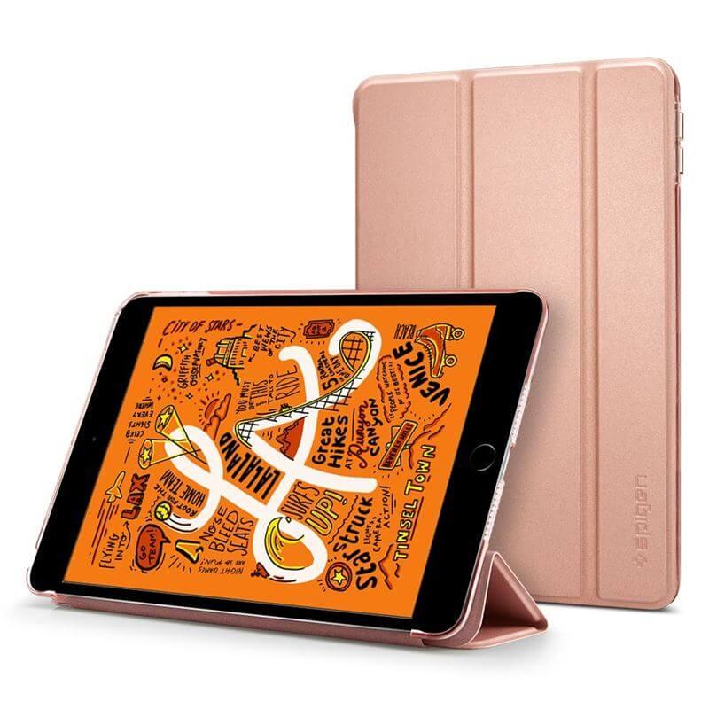 Кожен кейс и поставка за iPad Mini 5 - Spigen Case Smart Fold (розово злато) | JAR Computers Кожен кейс и поставка за iPad Mini 5 - Spigen Case Smart Fold (розово злато)