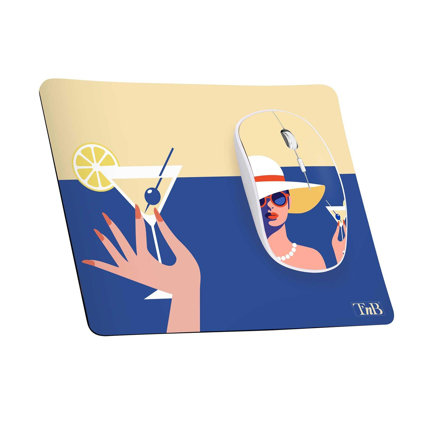 Комплект мишка TNB и пад Exclusiv Cocktail, USB Type-A, 3 бутона