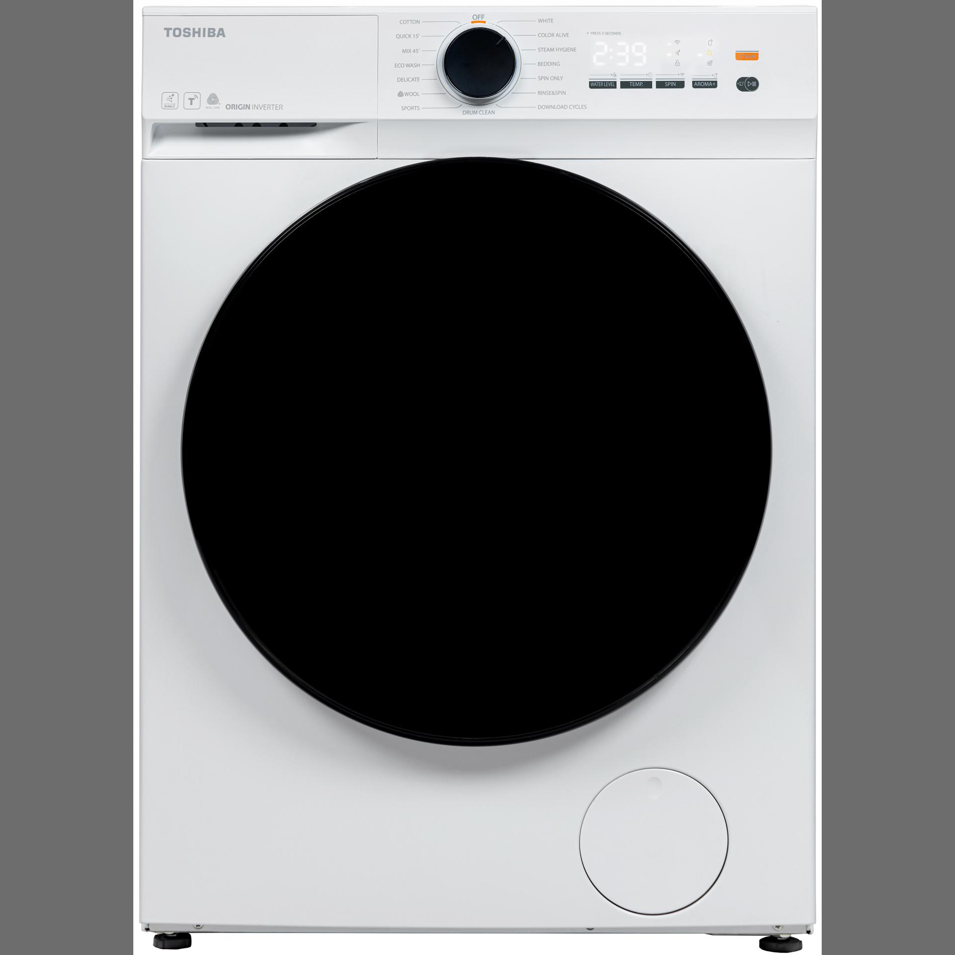 Пералня Toshiba TW-T21BU80UWBK(WW) , 1200 об./мин., 7.00 kg, A , Бял