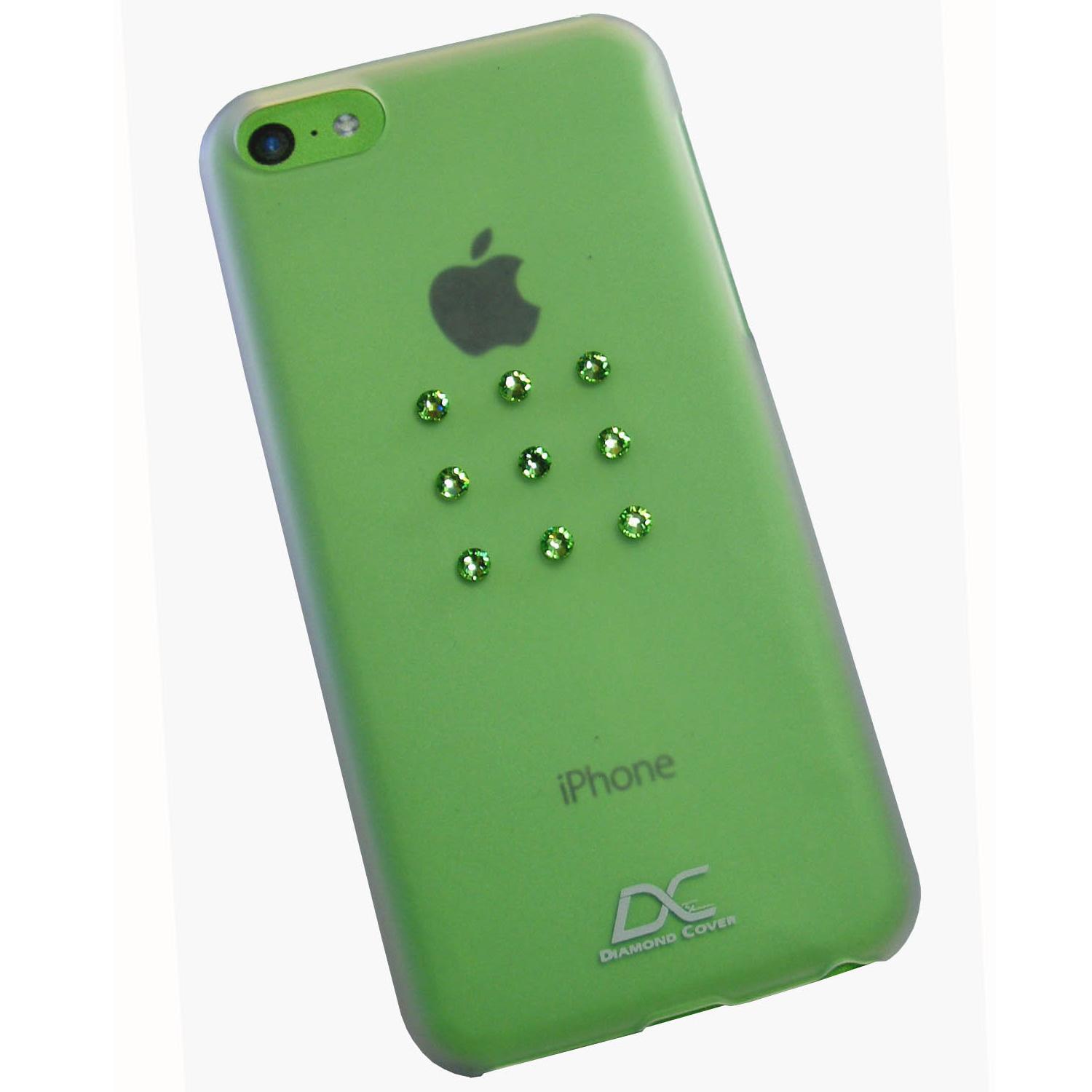 Поликарбонатов кейс за iPhone 5C (с кристали на Сваровски) - Diamond Cover Star Case (със зелени камъни) | JAR Computers Поликарбонатов кейс за iPhone 5C (с кристали на Сваровски) - Diamond Cover Star Case (със зелени камъни)