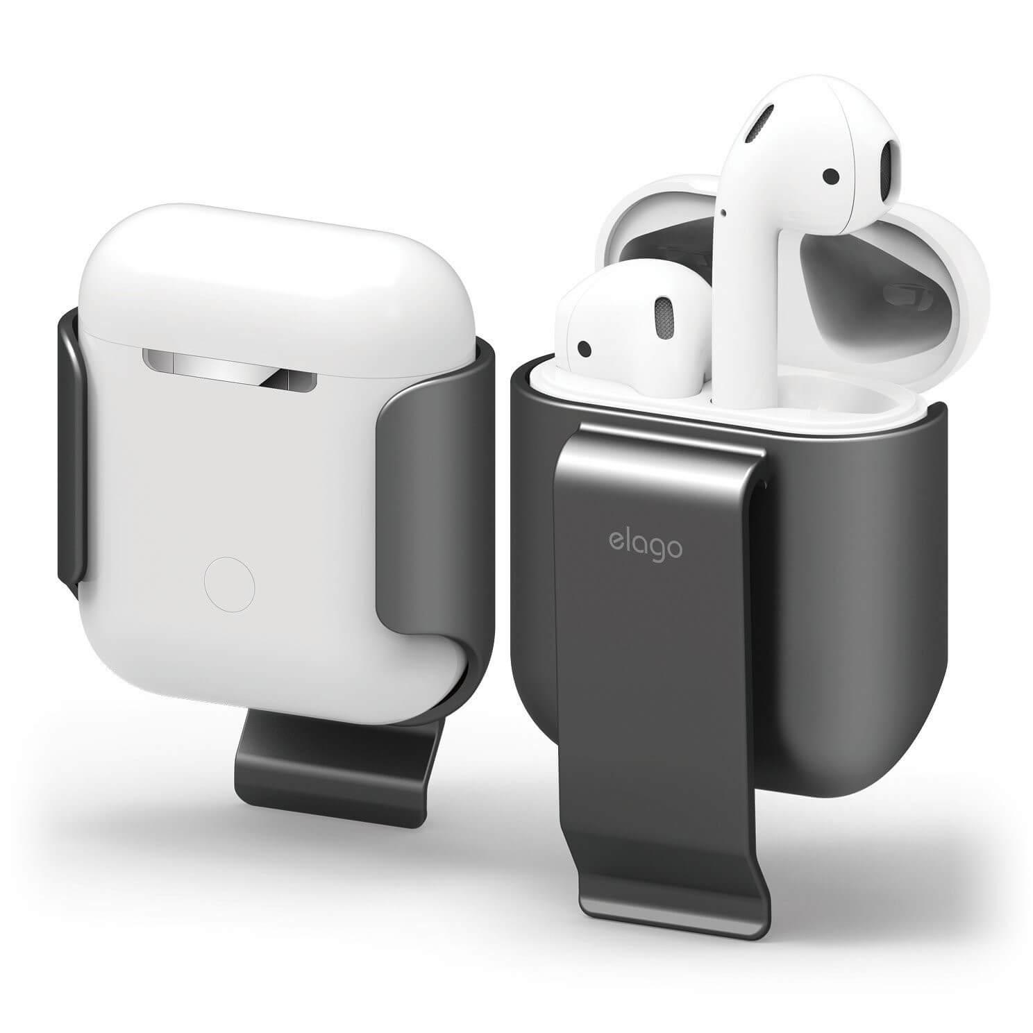 Полимерна щипка за оригиналния калъф на Apple Airpods - Elago Airpods Carrying Clip (сив) | JAR Computers Полимерна щипка за оригиналния калъф на Apple Airpods - Elago Airpods Carrying Clip (сив)