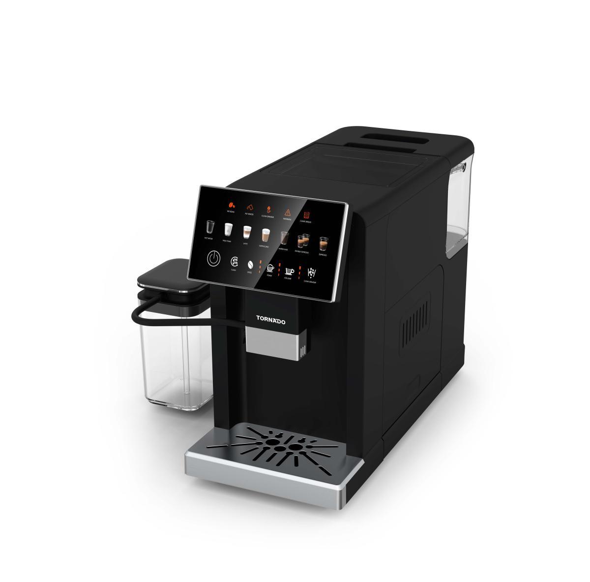 TORNADO TCMA-1001-GS | Fully Automatic 20-Bar Coffee Machine with Milk Tank, Grinder & Touch Display | JAR Computers TORNADO TCMA-1001-GS | Fully Automatic 20-Bar Coffee Machine with Milk Tank, Grinder & Touch Display