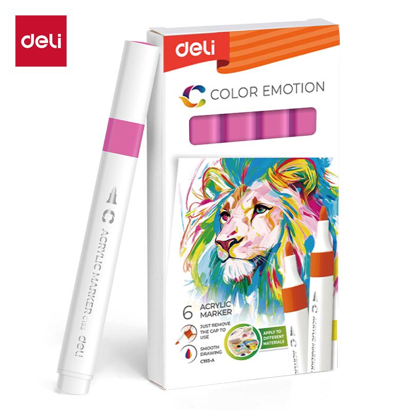 Акрилен маркер Deli Color Emotion EC193A, объл връх, Deep Pink | JAR Computers Акрилен маркер Deli Color Emotion EC193A, объл връх, Deep Pink
