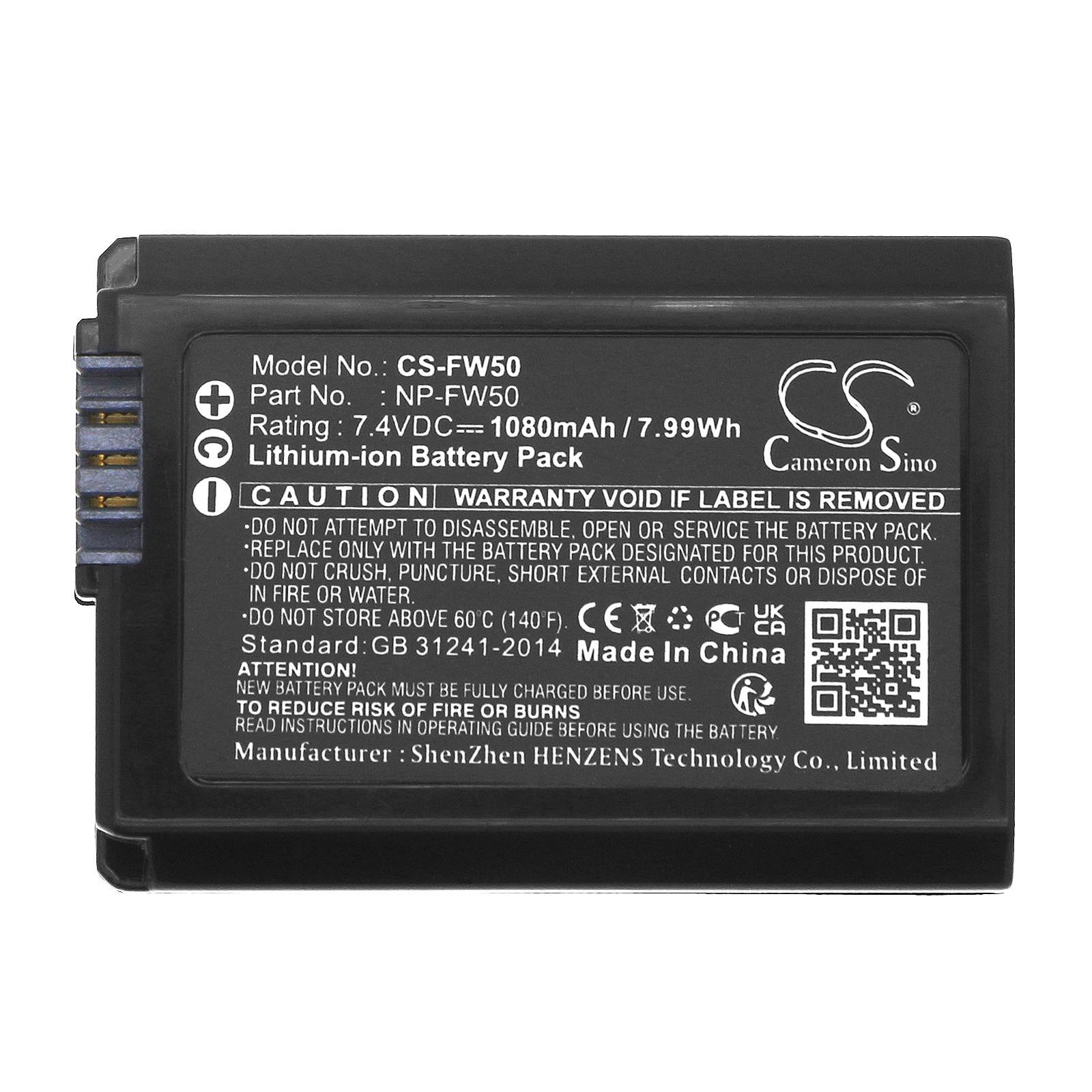 Батерия за фотоапарат и камера Sony NP-FW50  LiIon  7.4V 1080mAh Cameron Sino | JAR Computers Батерия за фотоапарат и камера Sony NP-FW50  LiIon  7.4V 1080mAh Cameron Sino
