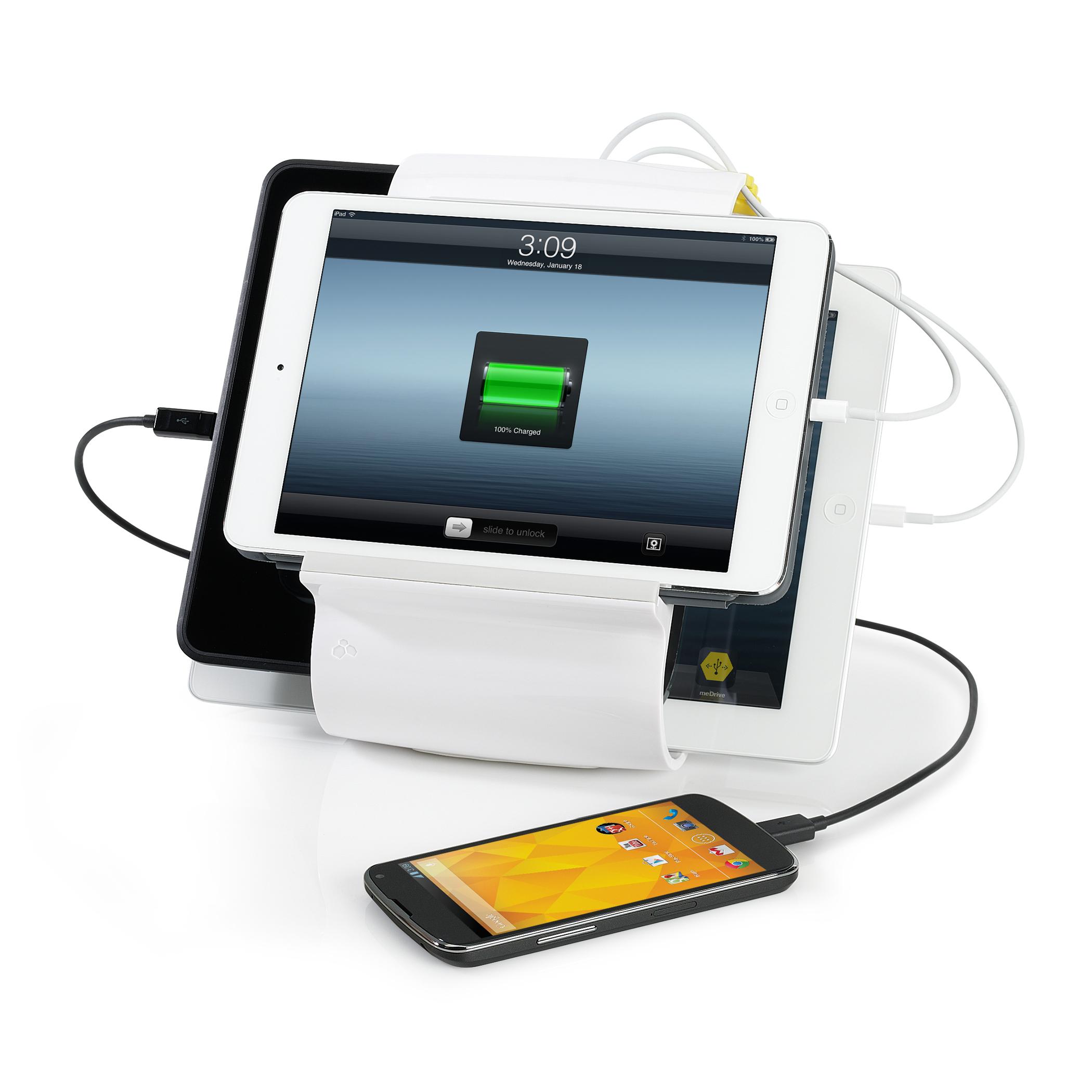 Док станция с 4 USB изхода за зареждане за iPad, iPhone, iPod, таблети и смартфони - Kanex Sydnee Recharge Station (бял) | JAR Computers Док станция с 4 USB изхода за зареждане за iPad, iPhone, iPod, таблети и смартфони - Kanex Sydnee Recharge Station (бял)