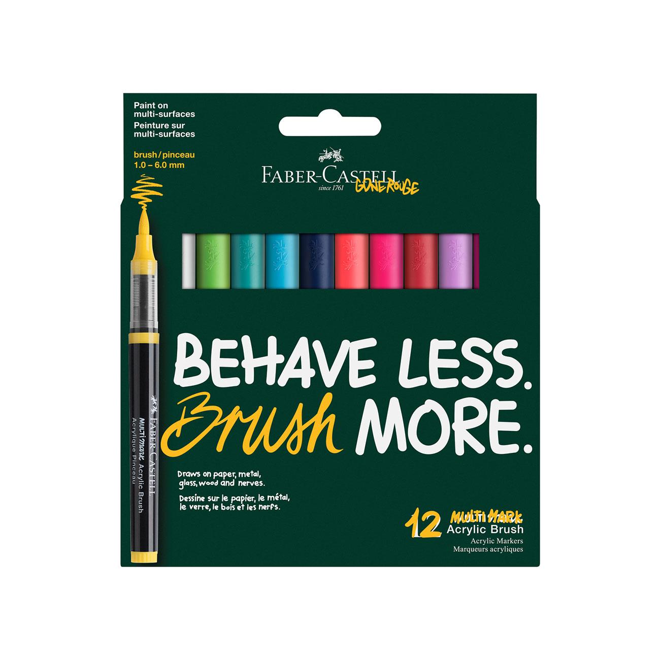 Faber-Castell Маркер-четка Multimark Dopamin, акрилен, 12 броя