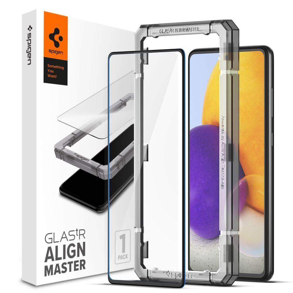 Калено стъклено защитно покритие за целия дисплей на Samsung Galaxy A72 - Spigen Glass.Tr Align Master Full Cover Tempered Glass (черен-прозрачен) | JAR Computers Калено стъклено защитно покритие за целия дисплей на Samsung Galaxy A72 - Spigen Glass.Tr Align Master Full Cover Tempered Glass (черен-прозрачен)