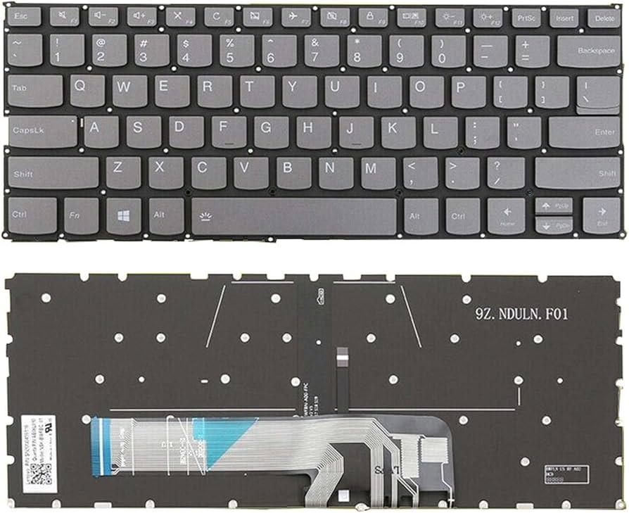 Клавиатура за лаптоп Lenovo Yoga 6-13ARE05 6-13ALC6 C640-13IML - Сива Без Рамка с Подсветка | JAR Computers Клавиатура за лаптоп Lenovo Yoga 6-13ARE05 6-13ALC6 C640-13IML - Сива Без Рамка с Подсветка