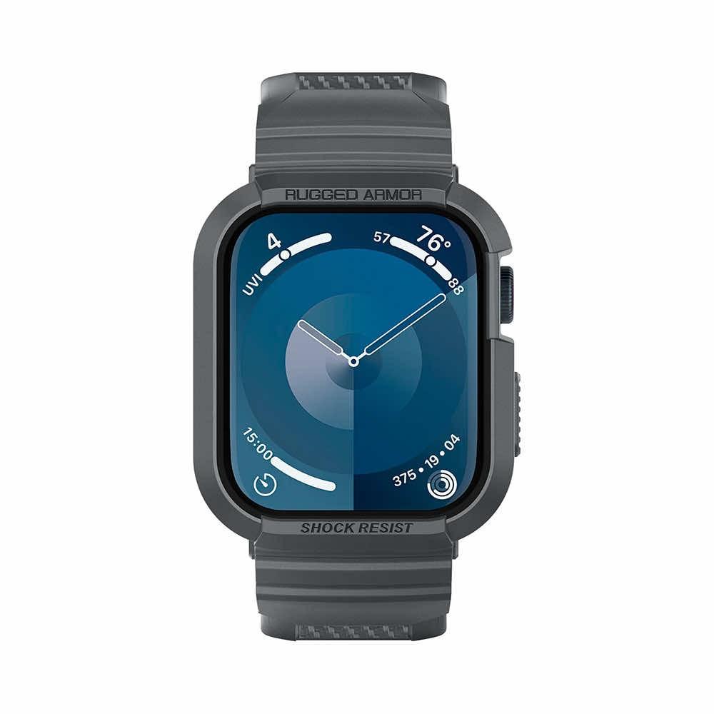 Удароустойчив TPU кейс с вградена каишка за Apple Watch 44мм, 45мм - Spigen Rugged Armor Case Pro (сив) | JAR Computers Удароустойчив TPU кейс с вградена каишка за Apple Watch 44мм, 45мм - Spigen Rugged Armor Case Pro (сив)