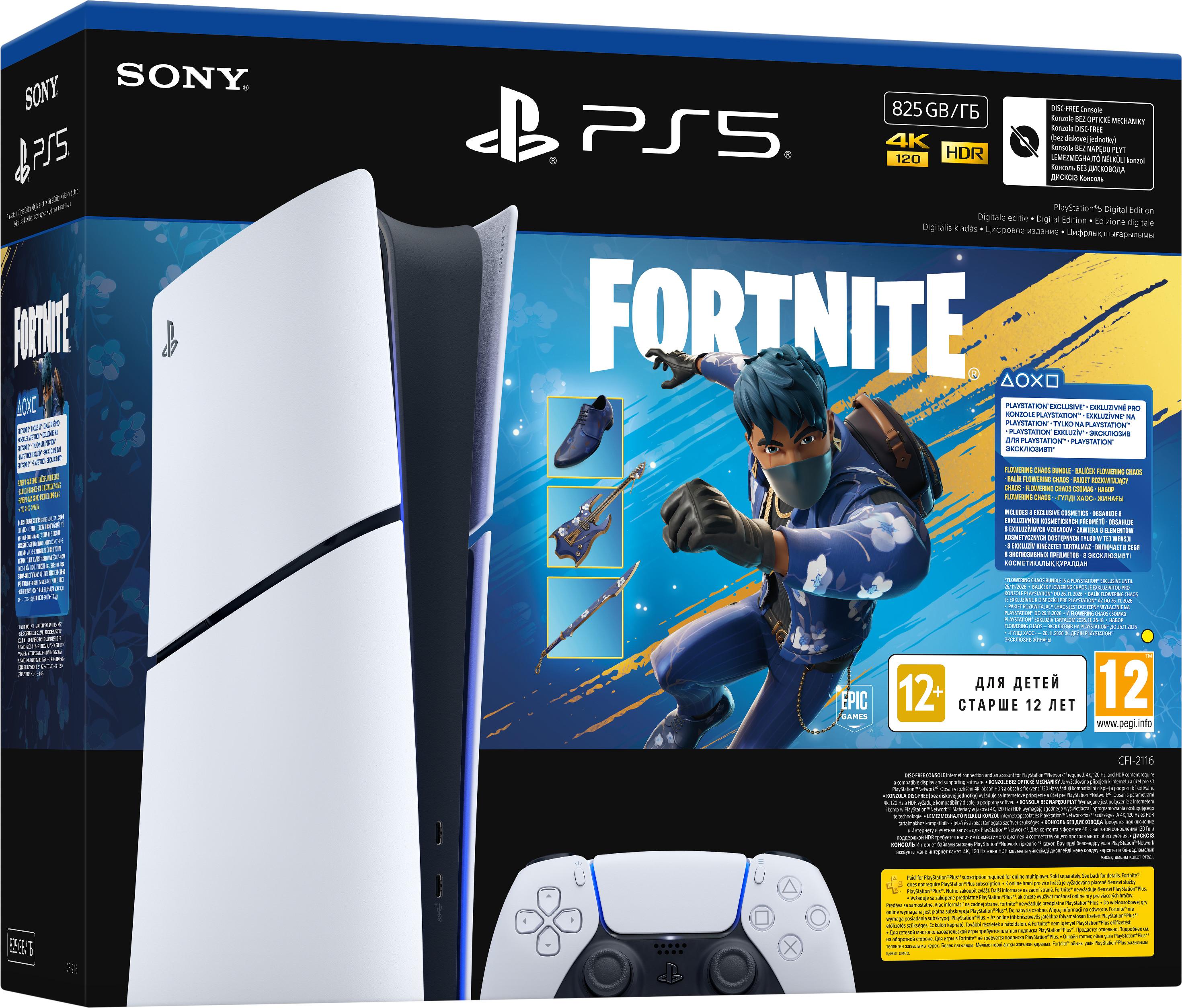Конзола PlayStation 5 (Slim) - Digital Edition - Fortnite Flowering Chaos Bundle