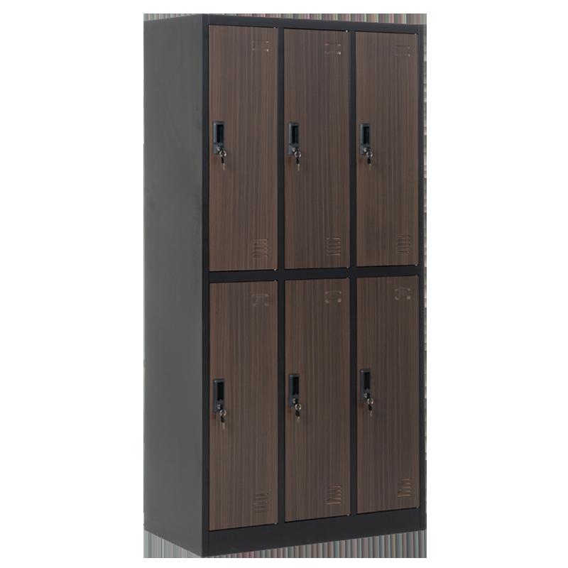 Метален шкаф Carmen CR-1243 J - черен-орех