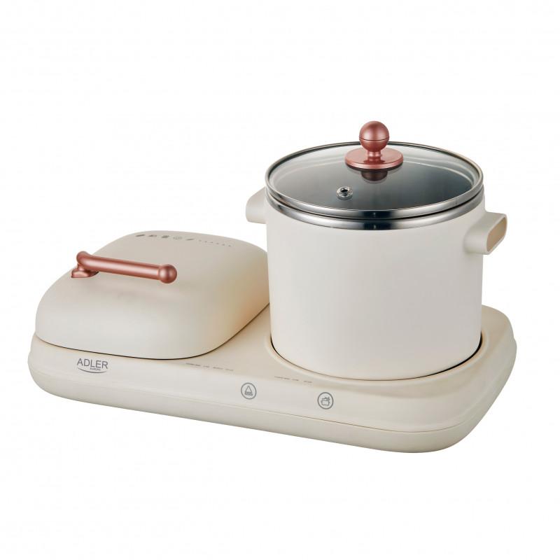 Станция за закуска 2в1 Adler AD 6421, 1320W, 1л, Незалепващ грил, Таймер, Кремав | JAR Computers Станция за закуска 2в1 Adler AD 6421, 1320W, 1л, Незалепващ грил, Таймер, Кремав