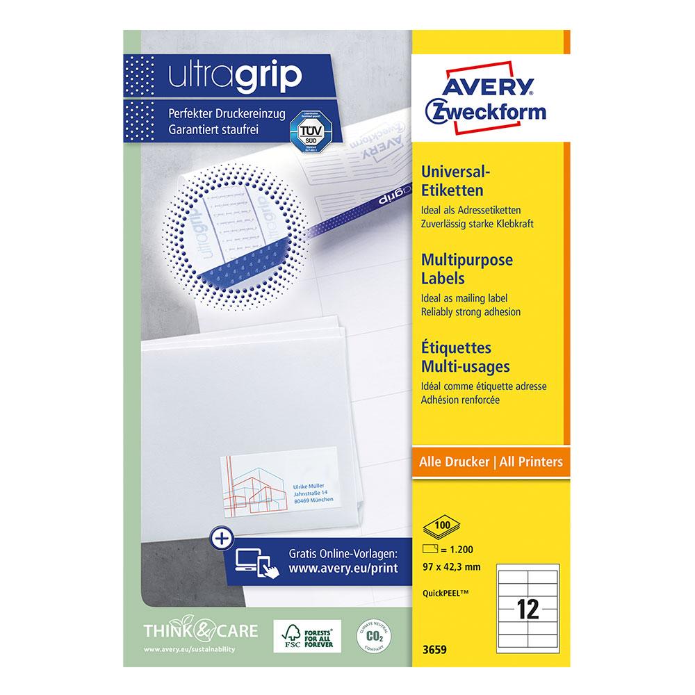 Етикети Avery 97/42.3 A4 12ет 100л