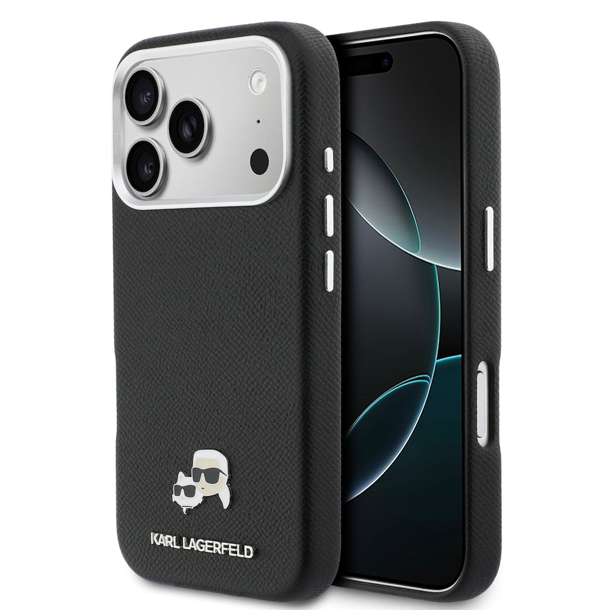 Karl Lagerfeld Калъф Apple iPhone 17 Pro, PU K/C Heads Pins MagSafe /черен/ - KLHMP17L6PFKCLK | JAR Computers Karl Lagerfeld Калъф Apple iPhone 17 Pro, PU K/C Heads Pins MagSafe /черен/ - KLHMP17L6PFKCLK