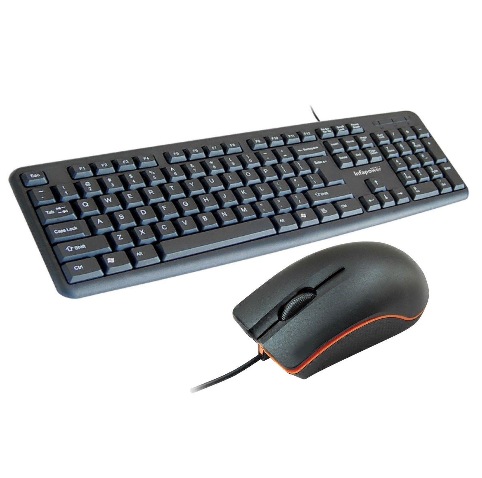 Комплект клавиатура и мишка за Mac и PC (черен) - Infapower Wired Combo Full Size USB Keyboard and Mouse | JAR Computers Комплект клавиатура и мишка за Mac и PC (черен) - Infapower Wired Combo Full Size USB Keyboard and Mouse