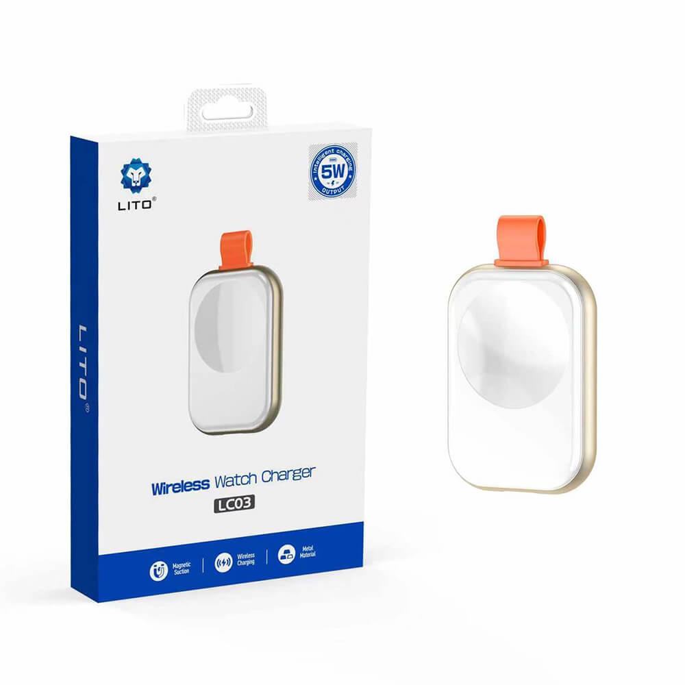 Магнитен адаптер за безжично зареждане на Apple Watch - Lito Magnetic Wireless Charger for Apple Watch (LT-W1) (бял-златист) | JAR Computers Магнитен адаптер за безжично зареждане на Apple Watch - Lito Magnetic Wireless Charger for Apple Watch (LT-W1) (бял-златист)