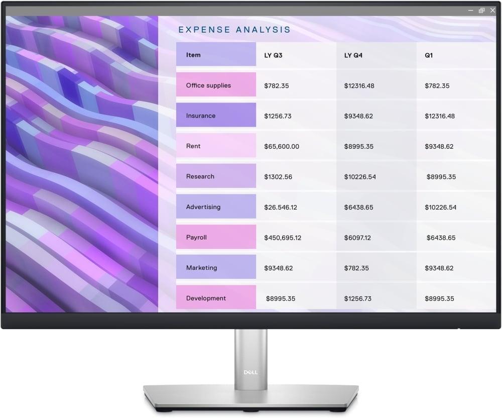 Монитор Dell P2423, 23.8'', LED, 1920 x 1200, 300 cd/m2, 5 ms, HDMI, VGA, USB, черен