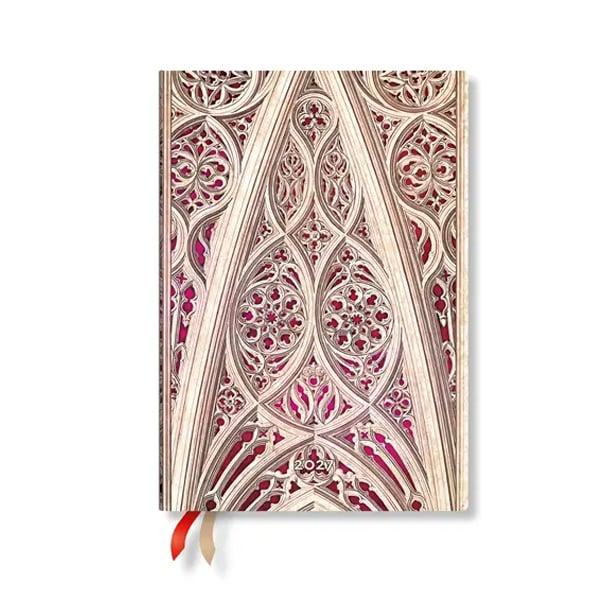 Paperblanks Планер Duomo di Milano Burgundy, Midi, вертикален, мека корица, 88 листа, за 2027 година | JAR Computers Paperblanks Планер Duomo di Milano Burgundy, Midi, вертикален, мека корица, 88 листа, за 2027 година