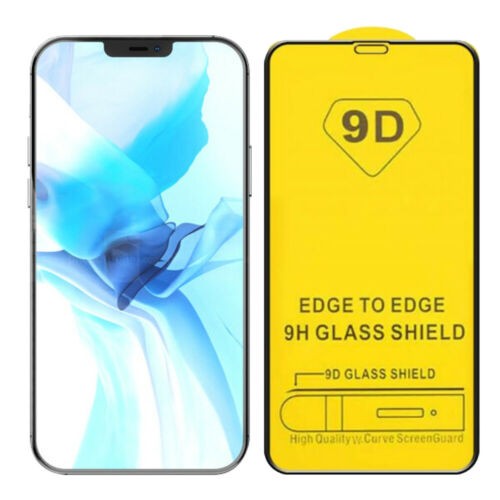 Premium Full Glue 9D Edge to Edge Tempered Glass - стъклено защитно покритие за целия дисплей на iPhone 12 Pro Max (черен)