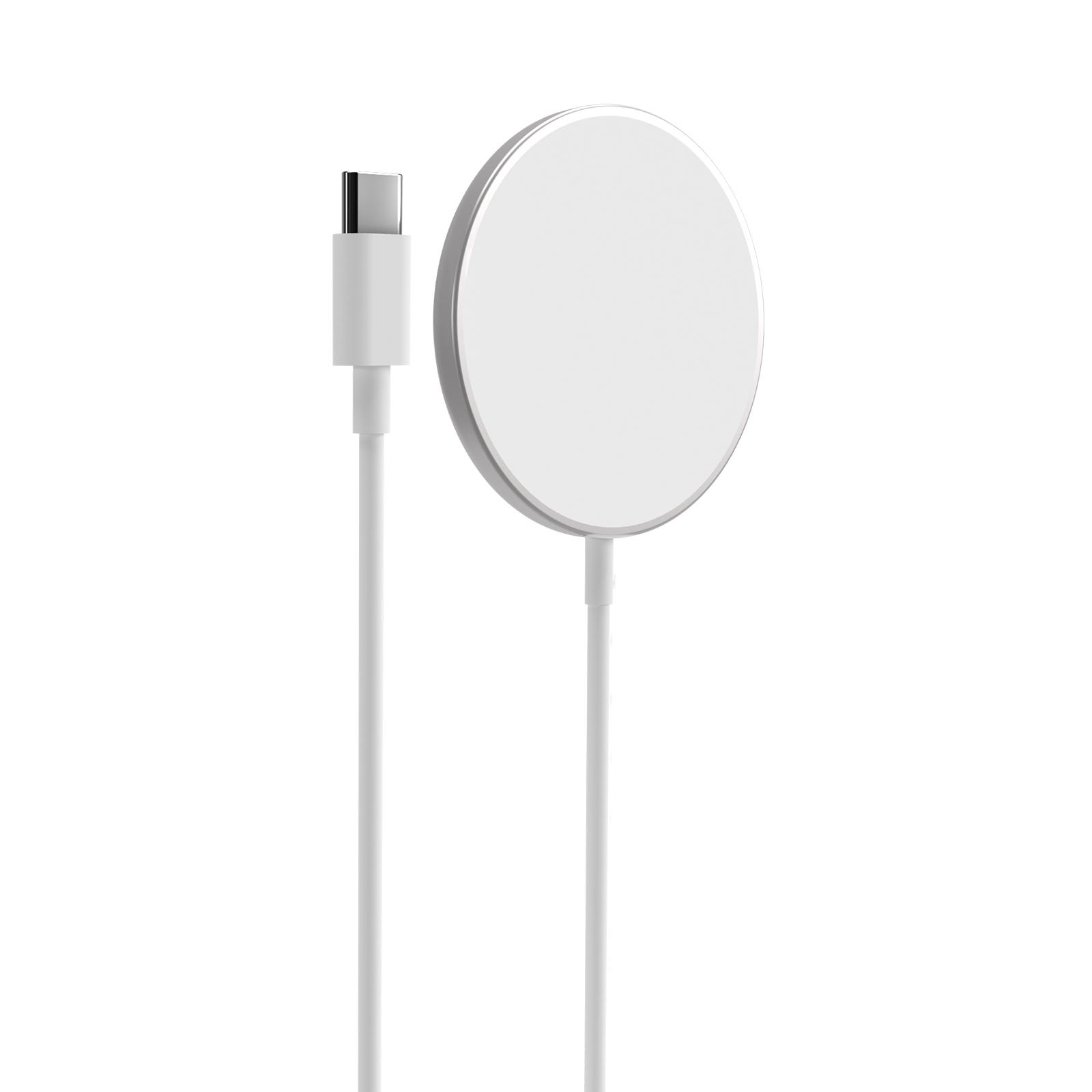 Puro 09649 Магнитно безжично зарядно USB-C, MagSafe,15W,бял