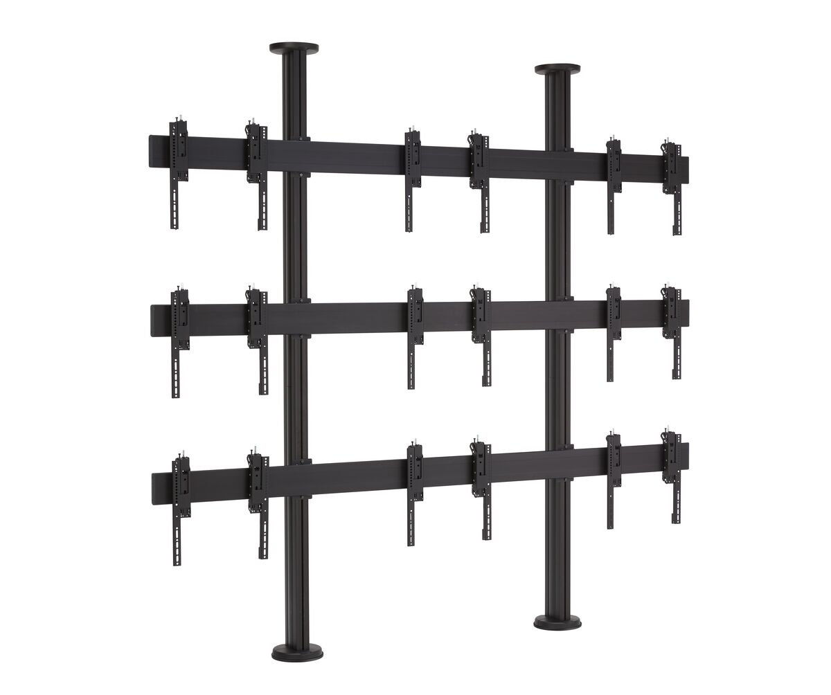 Стойка, фиксирана към пода и тавана, за видеостена 3х3 екрана 46/47", тръби 330 см, до 53 кг/екран | JAR Computers Стойка, фиксирана към пода и тавана, за видеостена 3х3 екрана 46/47", тръби 330 см, до 53 кг/екран