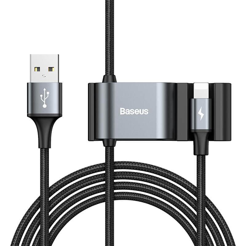 USB кабел с Lightning конектор и 2xUSB-A порта (150 см) - Baseus Special Data Cable for Backseat (Lightning + USB) (CALHZ-01) (черен) | JAR Computers USB кабел с Lightning конектор и 2xUSB-A порта (150 см) - Baseus Special Data Cable for Backseat (Lightning + USB) (CALHZ-01) (черен)