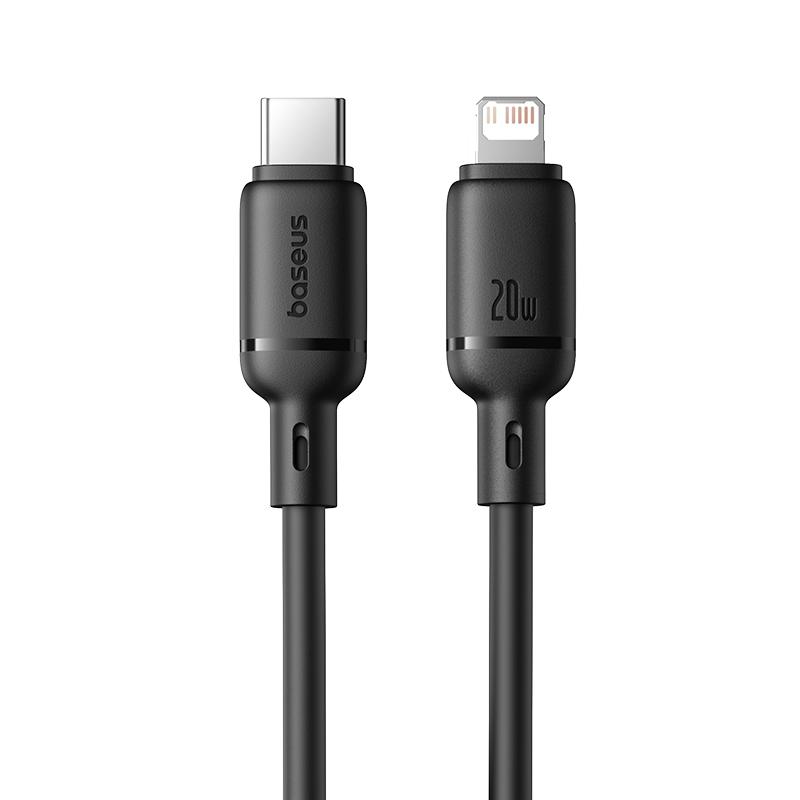 BASEUS Кабел Type-C - Lightning, 2м, 20W, Silky Series /черен/ - P10377700113-01 | JAR Computers BASEUS Кабел Type-C - Lightning, 2м, 20W, Silky Series /черен/ - P10377700113-01