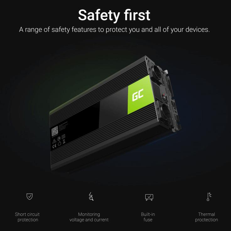 Инвертор за кола - Green Cell Car Power Inverter 24V to 230V 3000W/6000W | JAR Computers Инвертор за кола - Green Cell Car Power Inverter 24V to 230V 3000W/6000W