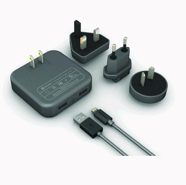 Комплект захранване с 2 USB изхода, Lightning кабел и преходници за ел.мрежа за цял свят - XtremeMac InCharge Home LT 4.2A (черен) | JAR Computers Комплект захранване с 2 USB изхода, Lightning кабел и преходници за ел.мрежа за цял свят - XtremeMac InCharge Home LT 4.2A (черен)