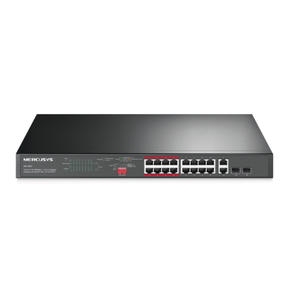 Mercusys 16-Port 10/100Mbps + 2-Port Gigabit Rackmount Switch with 16-Port PoE+ (MS118CP) (MERMS118CP) | JAR Computers Mercusys 16-Port 10/100Mbps + 2-Port Gigabit Rackmount Switch with 16-Port PoE+ (MS118CP) (MERMS118CP)