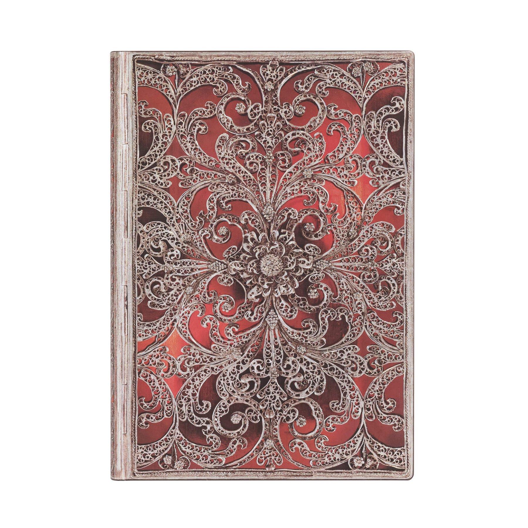 Paperblanks Тефтер Garnet, Midi, широки редове, мека корица, 88 листа