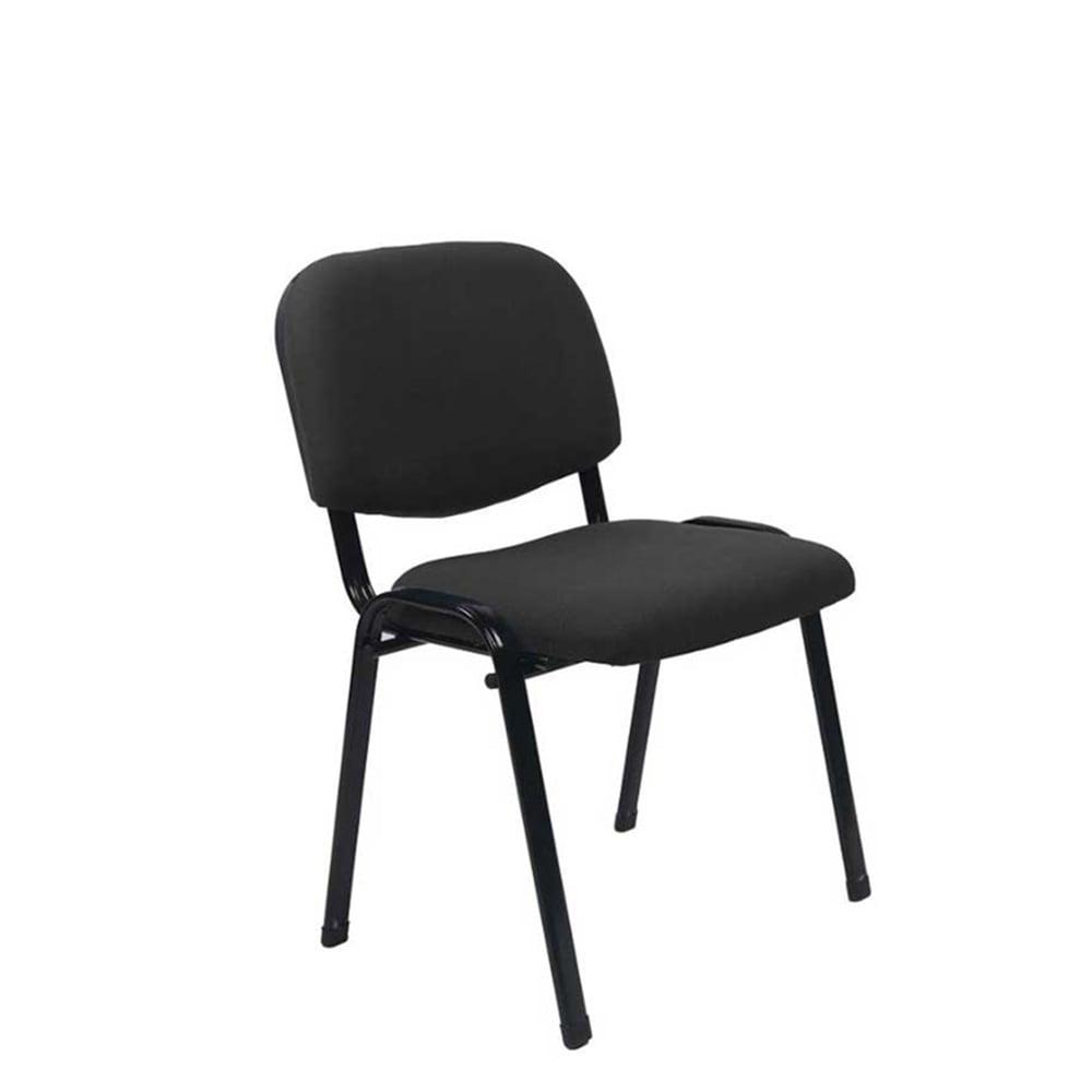 Посетителски стол Iso Iron Black, текстил, метална основа, до 120 kg, черен, 5 броя в комплект