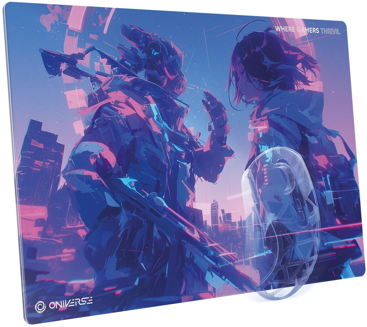 Стъклена подложка за мишка Oniverse - First Encounter, S, многоцветна