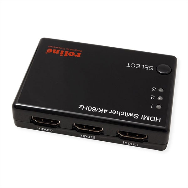 Switch HDMI 3x - 1xMon, 4K/60Hz, Roline 14.01.3575