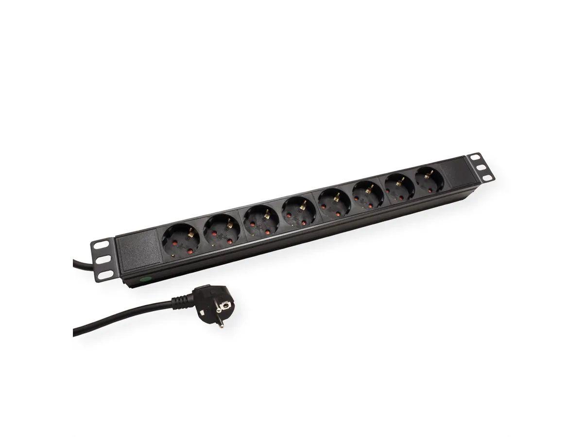 VALUE 19.99.1632 :: 19" PDU за сървърни шкфове, 8 гнезда, 4000W, CEE 7/3 German Type, 1.8 м