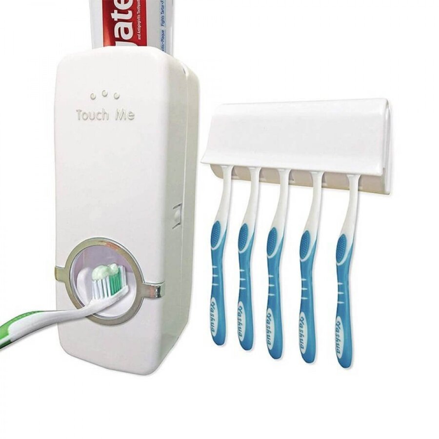 Дозатор за паста за зъби с поставка за четки