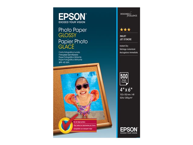 EPSON Papier Photo Glace 200g 10x15 (500f) | JAR Computers EPSON Papier Photo Glace 200g 10x15 (500f)