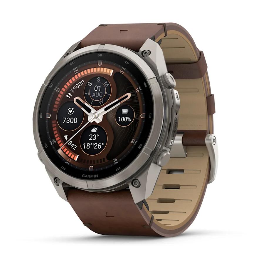 fēnix® 9 Pro, inReach® - 51 мм - Titanium с Walnut кожена каишка | JAR Computers fēnix® 9 Pro, inReach® - 51 мм - Titanium с Walnut кожена каишка