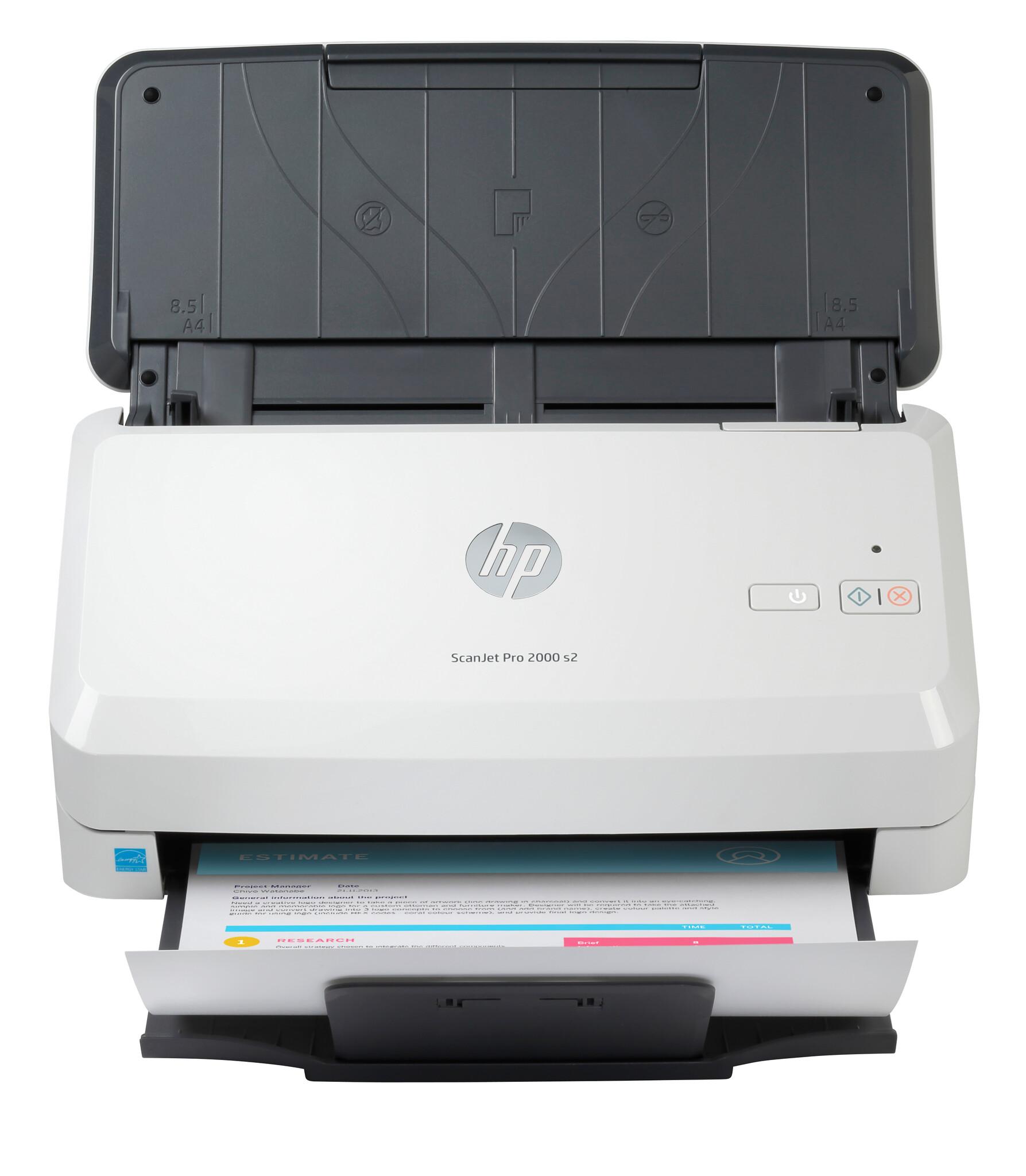 HP Scanjet Pro 2000 s2 Sheet-feed Scanner Скенер с ръчно подавани странци 600 x 600 DPI A4 Черен, Бяла