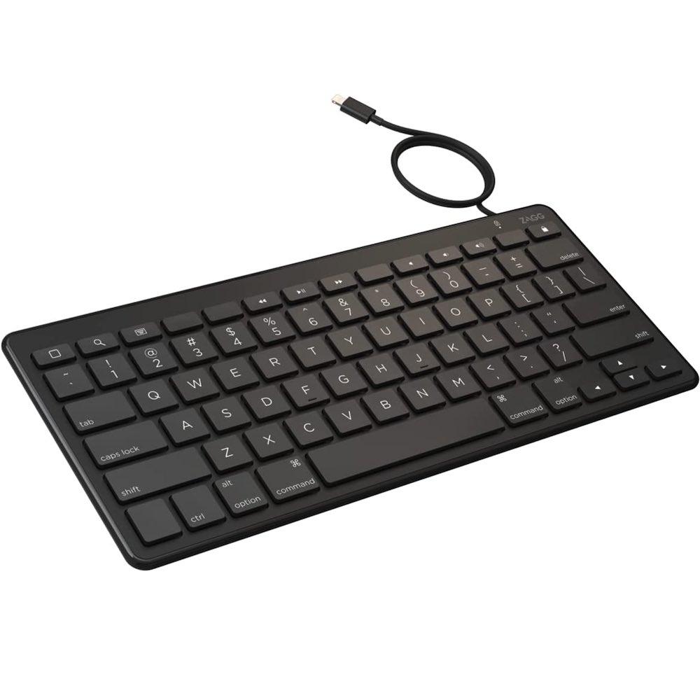 Жична клавиатура за iPhone, iPad, iPod и устройства с Lightning порт - Zagg Full Size Keyboard With Wired Lightning Connection US/UK (черна) | JAR Computers Жична клавиатура за iPhone, iPad, iPod и устройства с Lightning порт - Zagg Full Size Keyboard With Wired Lightning Connection US/UK (черна)