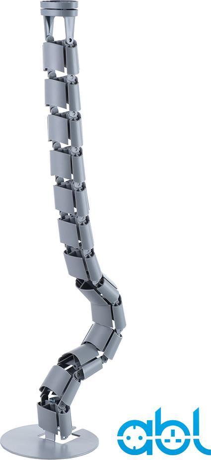 Кабелна спирала от под към бюро, 0.8м дължина, с метална основа и фиксатор към бюро, цвят Сив ABL | JAR Computers Кабелна спирала от под към бюро, 0.8м дължина, с метална основа и фиксатор към бюро, цвят Сив ABL