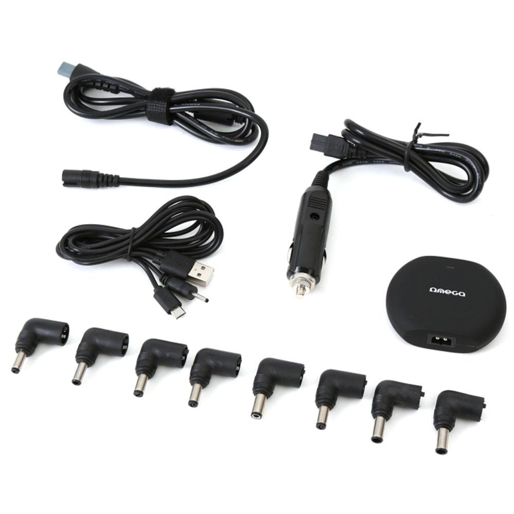 Комплект зарядно за кола, адаптер и портове за таблети и лаптопи - Omega Universal Car Automatic Notebook Charger 2in1 90W with 2.1 USB Port (черен) | JAR Computers Комплект зарядно за кола, адаптер и портове за таблети и лаптопи - Omega Universal Car Automatic Notebook Charger 2in1 90W with 2.1 USB Port (черен)