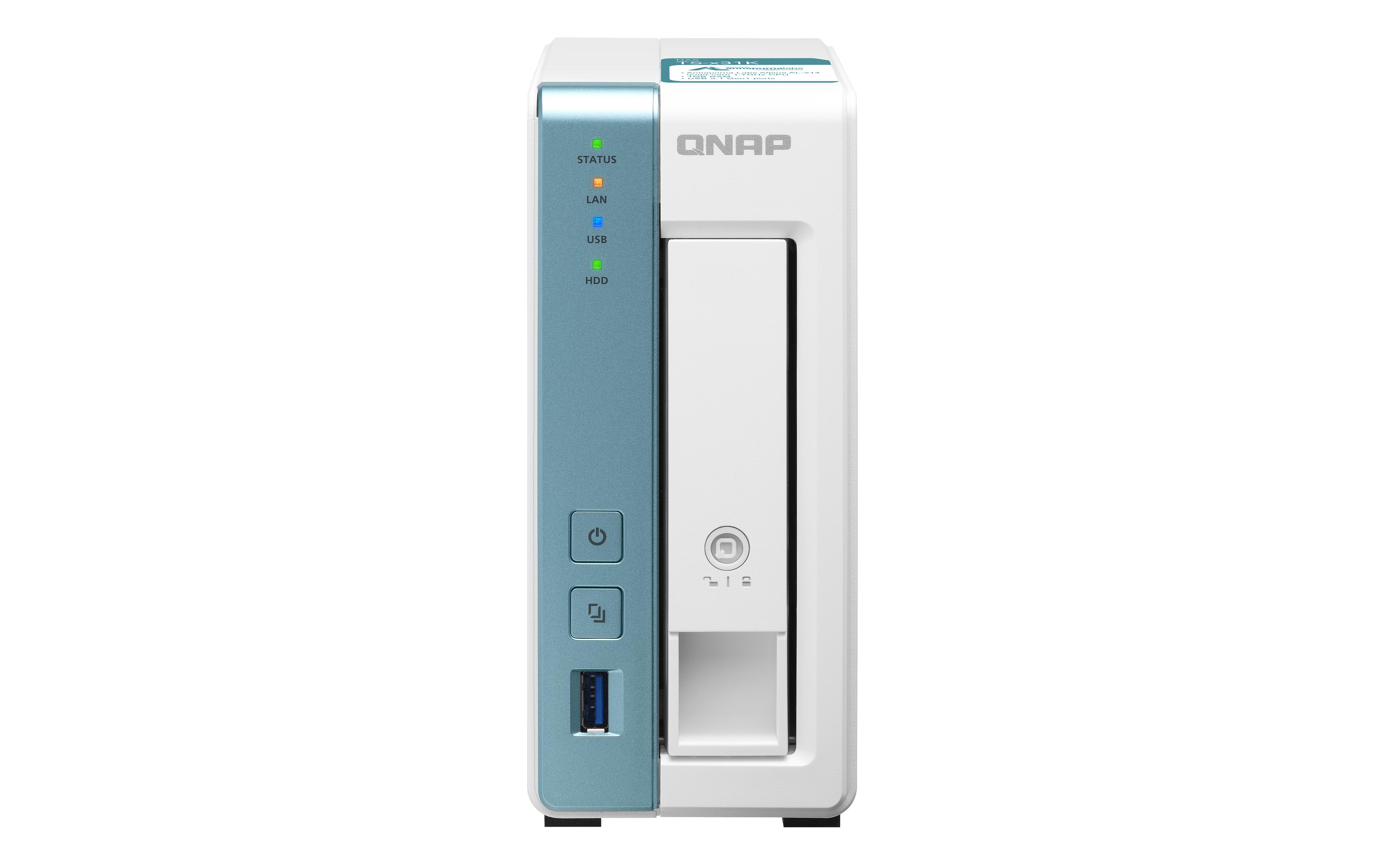 QNAP TS-131K сървър за съхранение на данни NAS Tower Annapurna Labs Alpine AL-214 1 GB DDR4 0 TB QNAP QTS Туркоазен, Бяла | JAR Computers QNAP TS-131K сървър за съхранение на данни NAS Tower Annapurna Labs Alpine AL-214 1 GB DDR4 0 TB QNAP QTS Туркоазен, Бяла
