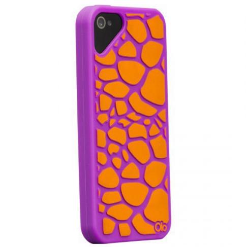 Силиконов калъф за iPhone 5, iPhone 5S, iPhone SE - Olo Fashion Case Girrafe Purple (лилав-оранжев) | JAR Computers Силиконов калъф за iPhone 5, iPhone 5S, iPhone SE - Olo Fashion Case Girrafe Purple (лилав-оранжев)