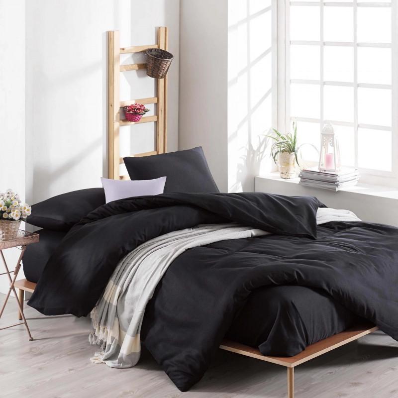 Спален комплект EnLora Home 162ELR1406, 65% памук, 35% полиестер, 4 части, Завивка 200х220 см, Чаршаф 220х240 см, Калъфки 50х70 см, Черен | JAR Computers Спален комплект EnLora Home 162ELR1406, 65% памук, 35% полиестер, 4 части, Завивка 200х220 см, Чаршаф 220х240 см, Калъфки 50х70 см, Черен