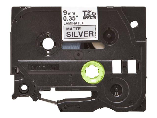 BROTHER P-Touch TZE-M921 black on silver-matte 9mm 8m