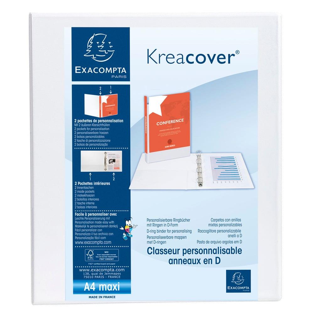 Exacompta Папка Kreacover, А4, с 4 ринга, 3 джоба, 64 mm, бяла | JAR Computers Exacompta Папка Kreacover, А4, с 4 ринга, 3 джоба, 64 mm, бяла