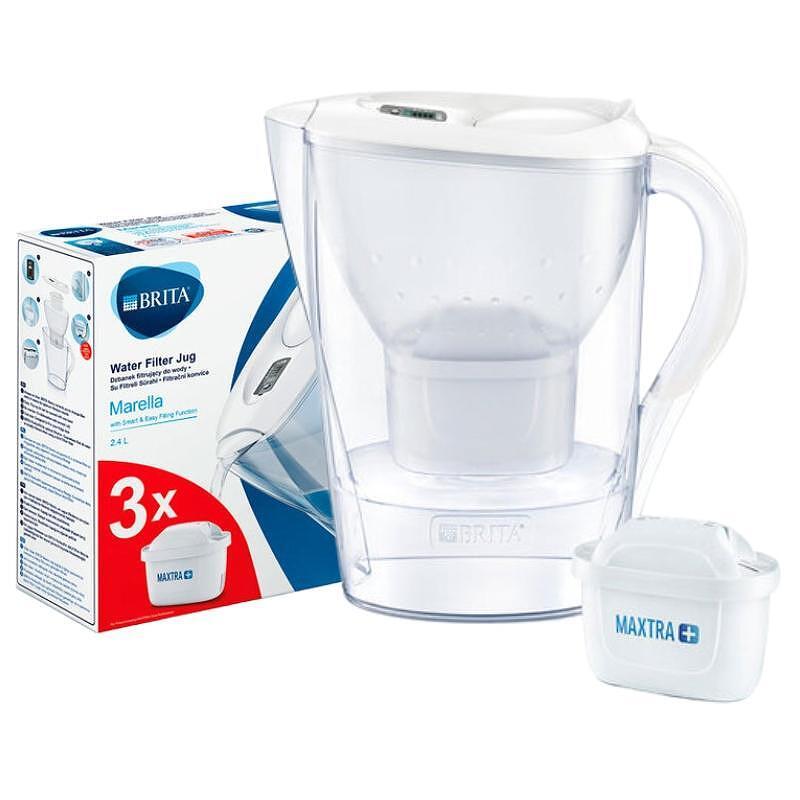 Кана за вода Brita MARELLA COOL MEMO 2.4L- БЯЛА + 3 ФИЛТЪРА , 2.4L ml